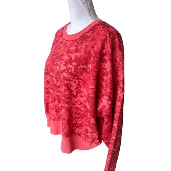 Under Armour Womens Rival Fleece Sweatshirt Top Orange Camo Sz Large New $60 - Picture 2 of 10